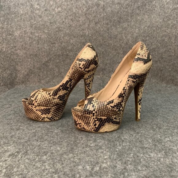 ZIGI New York Women's Snakeprint Heel Peep Toe Shoes - Picture 3 of 11